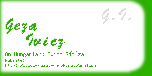 geza ivicz business card